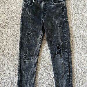 Boy skinny black denim distressed jeans- Zara size 6